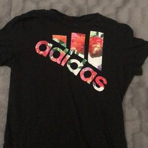 black floral adidas t-shirt